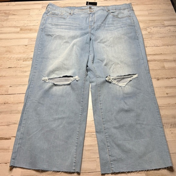 Torrid Perfect Wide Leg  Stretch Mid Rise Light Wash Jeans Women Size 24 - Picture 2 of 15